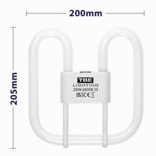 Carica l'immagine nel visualizzatore di Gallery, TBE LIGHTING Lampade a risparmio energetico CFL da 28 W 2D a 4 pin, lampadine fluorescenti DD, attacco base GR10q a 4 pi