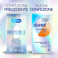 Carica l'immagine nel visualizzatore di Gallery, Durex Invisible Preservativi Ultrasottili ad Alta Sensibilità XL, Extralarge, 6 Profilattici
