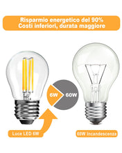 Carica l'immagine nel visualizzatore di Gallery, BRIMAX LED E27 Dimmerabile Lampadina G45, Bianco Caldo 2700K 6W