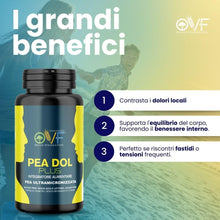 Carica l'immagine nel visualizzatore di Gallery, OVF PEA DOL Plus 600mg con Boswellia e Quercetina in sinergia, 60 cps, Pea Ultramicronizzata, Potente Supporto per disturbi e tensioni localizzate con PEA, Pea Ultramicronizzata