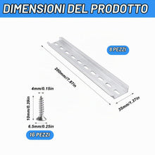 Carica l'immagine nel visualizzatore di Gallery, 8 guide DIN DIN in alluminio, 200 mm, guida DIN DIN in alluminio