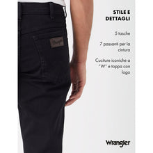 Carica l'immagine nel visualizzatore di Gallery, Wrangler Texas, Jeans Uomo, Black Overdye, 40W / 30L