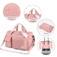 Carica l'immagine nel visualizzatore di Gallery, Flintronic Borsone da Viaggio Pieghevole, Borsone Palestra Sportiva con Etichetta Bagaglio, Borsa Sportiva con Scomparto Scarpe, Grande Capacità Borsa da Viaggio Duffel per Sport/Viaggi (35L)