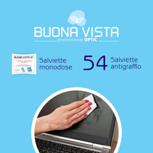Carica l'immagine nel visualizzatore di Gallery, Buona Vista - Salviette Pulizia Occhiali - Con Formula Igienizzante - Speciale Materiale Antigraffio - Monouso - Formato