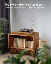 Carica l'immagine nel visualizzatore di Gallery, VIFLYKOO Bluetooth Vintage Vinile Giradischi 3 Velocità 33/45/78 RPM con 2 Altoparlanti Integrati e Encoder Digitale, Trasmissione a Cinghia, RCA/AUX/Cuffia/LP -Legno Naturale