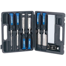 Carica l'immagine nel visualizzatore di Gallery, Draper Tools Set di Scalpelli per Legno 88605 - 6 Scalpelli, Pietra e Guida per Affilatura