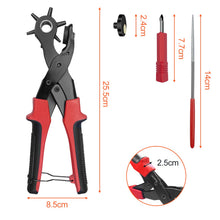 Carica l'immagine nel visualizzatore di Gallery, Newaner 2-4.5 mm pinza fustellatrice con 6 fori Intercambiabili rotondo, buchi cintura affilata girevole con leva, per p