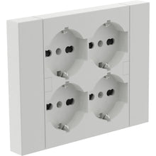 Carica l'immagine nel visualizzatore di Gallery, Electraline 22105 Multipresa da incasso Quadra 4 Posti Universali P40, compatibile con tutte le scatole da incasso 3 pos