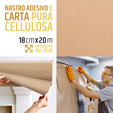 Carica l'immagine nel visualizzatore di Gallery, PENNELLIFICIO 2000 Set 3 Rotoli Carta con Nastro Adesivo, 18 cm x 20 m