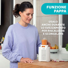 Carica l&#39;immagine nel visualizzatore di Gallery, Chicco Scaldabiberon Portatile Da Viaggio E Scaldapappa Con Tre Programmi E Spegnimento Automatico, Bianco, ‎14 x 14 x 17.5 cm; 820 grammi