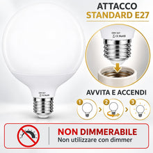 Carica l'immagine nel visualizzatore di Gallery, Lampadina Globo LED G150 E27 30W Luce Naturale 2520 lm 15x19 cm