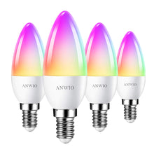 Carica l'immagine nel visualizzatore di Gallery, ANWIO Lampadina Alexa, Lampadina Smart,5W Equivalenti a 40W,470Lm,C37, Lampada Smart Wifi E14 con Telecomando Compatibil
