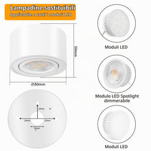 Carica l'immagine nel visualizzatore di Gallery, GeyouLux 1x Faretti LED Soffitto - Orientabile - Ø80x50mm Extra Piatto &amp; Inclinabile a 38° - 5W 500LM 3000K - Con Modulo