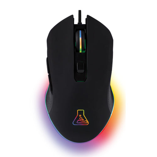 THE G-LAB Kult Helium USB Wired Gaming Mouse - Sensore ottico da 800 a 3200 DPI, retroilluminazione LED a 7 colori