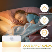 Carica l'immagine nel visualizzatore di Gallery, HOTUT Luce Notturna Batteria, 2 Pezzi Luce Notturna con Sensore di Movimento da Interno, Bambini, Bianca Calda per Camer