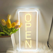 Carica l'immagine nel visualizzatore di Gallery, Pannello Neon Open - Led Open Sign - Pannello Lumino USB 5V Acrilico Trasparente per Negozio, Café, Bar, Salon, Store, C