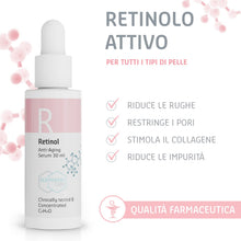 Carica l'immagine nel visualizzatore di Gallery, Elemental Care Siero Viso al Retinolo 30ml - Siero Illuminante Viso, Riduce le Rughe del 64% in 3 mesi - Antirughe, Contorno Occhi e Antimacchia con Effetto Istantaneo