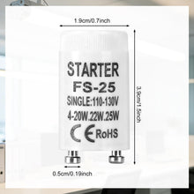 Carica l'immagine nel visualizzatore di Gallery, 2 Starter FS-25 per Lampade Fluorescenti da 4-20W 22W 25W