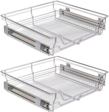 Carica l'immagine nel visualizzatore di Gallery, BAKAJI Set 2 Cassetti Telescopici Cassetto Telescopico Mobili Cucina Cestello Mensola Estraibile Mobile Salvaspazio con Binario in Acciaio Inox (60 cm Set 2 Pezzi)