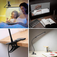 Carica l'immagine nel visualizzatore di Gallery, Lampada Lettura Con Clip Luce Da Scrivania Led Con Pinza, 3 Modalità &amp; 10 Livelli Di Luminosità Con Caricatore Usb Fless