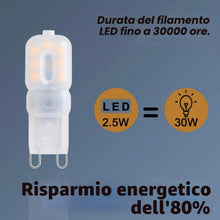 Carica l'immagine nel visualizzatore di Gallery, TIAFELNGLY Lampadine LED G9 bianco caldo G9 LED 2.5W-3W sostituzione per lampada alogena 25W-35W 360 gradi angolo AC220V