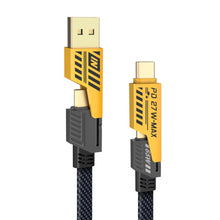 Carica l'immagine nel visualizzatore di Gallery, YISH Multi Cavo di Ricarica 4 in 1：[1.8M] Nylon Universale Multiplo USB Cavetto con USB A/USB Tipo C a 65W USB C+ 27W PD