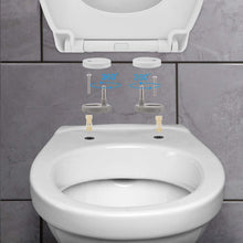 Carica l'immagine nel visualizzatore di Gallery, Sedile WC Copriwater Universale, Himimi Chiusura Ammortizzata Tavoletta WC con Sgancio Rapido, Facile da Pulire, Toilet Seat Bagno in Plastica Antibatterico Bianco O Forma (440 x 375 x 54 mm)