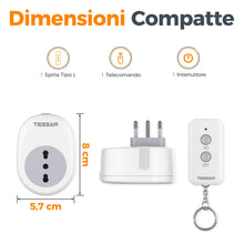 Carica l'immagine nel visualizzatore di Gallery, TESSAN Presa con Telecomando, Prese con Interruttore, Portata 30 M, 16A