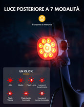 Carica l'immagine nel visualizzatore di Gallery, Babacom Luci Bicicletta LED Anteriore e Posteriore, [8+7 Modalità] Kit Luci Bici Ricaricabili USB, Super Luminose Luce Bici Impermeabile IP65, Biciclette Accessori per Bambini da Ciclismo, Bici Strada