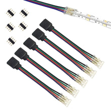 Carica l'immagine nel visualizzatore di Gallery, 4-Pin RGB COB LED Strip Connettore, trasparente Gapless connettore di estensione senza saldatura a 4Pin spina rivestito 