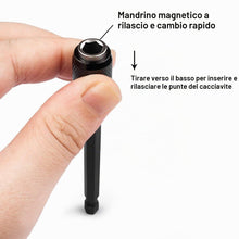 Carica l'immagine nel visualizzatore di Gallery, QWORK® Set di adattatori per mandrino, prolunga a stelo esagonale, porta inserti magnetica a rilascio rapido per viti, d