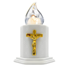 Carica l'immagine nel visualizzatore di Gallery, Candele a LED per cimiteri e chiese candele a batteria con effetti fiamma oscillante resiste pioggia sole durata 210 gio