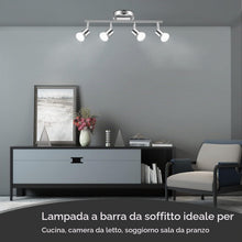 Carica l'immagine nel visualizzatore di Gallery, Aigostar Faretti LED Soffitto Orientabili, Lampada da Soffitto Moderna GU10, 4 Luci Lampadario Camera da Letto Cucina So