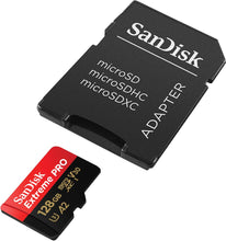 Carica l'immagine nel visualizzatore di Gallery, SanDisk 128GB Extreme PRO scheda microSDXC + adattatore SD + RescuePro Deluxe, fino a 200 MB/s, con prestazioni app A2 UHS-I Class 10 U3 V30