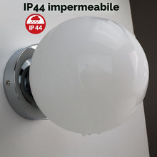 Carica l'immagine nel visualizzatore di Gallery, Alpinaluz Applique murale e lampada da soffitto nordica minimalista, paralume a forma di sfera in vetro opale fatto a ma