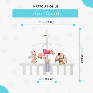 Nattou Giostrina musicale, Nina, Jade e Lili, Melodia "La-Le-Lu", 37 x 31 x 9 cm, Beige/Rosa/Bianco, 987240