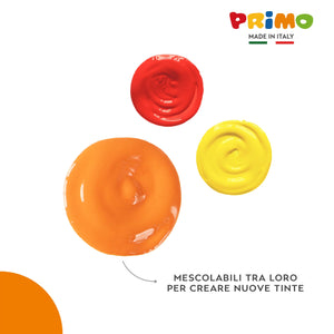 PRIMO - Tempere Lavabili per Bambini, 6 Colori per Bambini +3 Anni da 1L con Dosatore, Colori a Tempera per Dipingere Carta Stoffa Vetro, Pittura, Cartoleria, Lavoretti Creativi e Materiale Scolastico