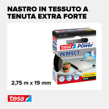 Carica l'immagine nel visualizzatore di Gallery, Tesa Extra Power - Nastro in tessuto nero, lunghezza 2,75 m, larghezza 19 mm