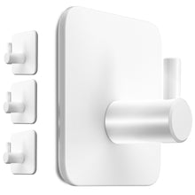 Carica l'immagine nel visualizzatore di Gallery, Menz Portasciugamani senza fori, set da 4 – Porta asciugamani da bagno bianco antiruggine, gancio adesivo in acciaio ino