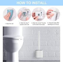 Carica l'immagine nel visualizzatore di Gallery, Ibergrif Scopino Bagno WC Silicone con Supporto, Scopettino WC, Bianco