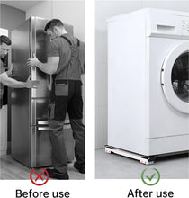 Carica l'immagine nel visualizzatore di Gallery, 2 Pezzi Sposta Mobili con Ruote - Regolabile Carrello Lavatrice, Antiscivolo, Ammortizzante, Portata 300 kg - Base con R