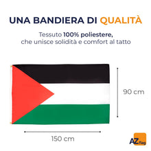 Carica l'immagine nel visualizzatore di Gallery, AZ FLAG Bandiera Palestina 150x90 cm Poliestere Leggero 2 Occhielli