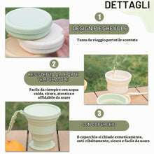 Carica l'immagine nel visualizzatore di Gallery, Bicchiere pieghevole, set di 2 tazze in silicone pieghevoli, Bicchiere Pieghevole in Silicone Alimentare Riutilizzabile,