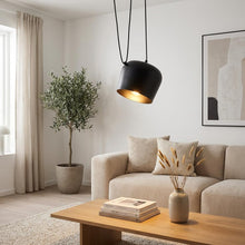 Carica l'immagine nel visualizzatore di Gallery, BARCELONA LED Lampada a Sospensione Moderna Nera Agos E27 in Alluminio Metallico, Lampadario Grande Classico Moderno Sti