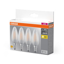 Carica l'immagine nel visualizzatore di Gallery, OSRAM Base Classic LED B40 4 W 827 aspetto satinato E14