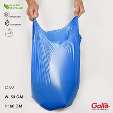 Carica l'immagine nel visualizzatore di Gallery, Gallo, 15 SacchettI Spazzatura in Plastica Riciclata, 100% Riciclato, 53x68cm, 30Litri, Blu