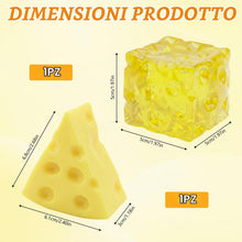 Carica l'immagine nel visualizzatore di Gallery, 2PCS Cheese Squishy Square,Giocattolo Formaggio,Anti stress Squeeze Toy