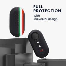 Carica l&#39;immagine nel visualizzatore di Gallery, kwmobile Custodia Coprichiave Compatibile con Fiat Lancia con 3 Tasti Pieghevole Cover - Copritelecomando Chiave Auto - Copri Chiavi Macchina Bandiera Italiana