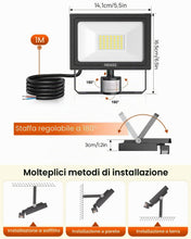 Carica l'immagine nel visualizzatore di Gallery, MEIKEE 30 W - Proiettore LED con sensore di movimento, 30 s 2820 lm, bianco freddo, 6500 K, IP66, impermeabile, illumina
