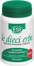 Carica l'immagine nel visualizzatore di Gallery, ESI - Le Dieci Erbe, Integratore Alimentare Vegetale con Tarassaco, Lassativo Naturale Contro Stitichezza, Costipazione e Flatulenza, Regola il Transito Intestinale, Senza Glutine Vegan,100 Tavolette